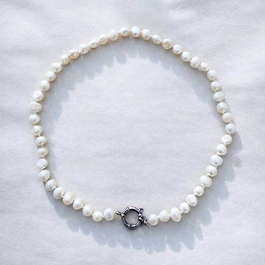 The Élise Pearl Necklace - Zilver