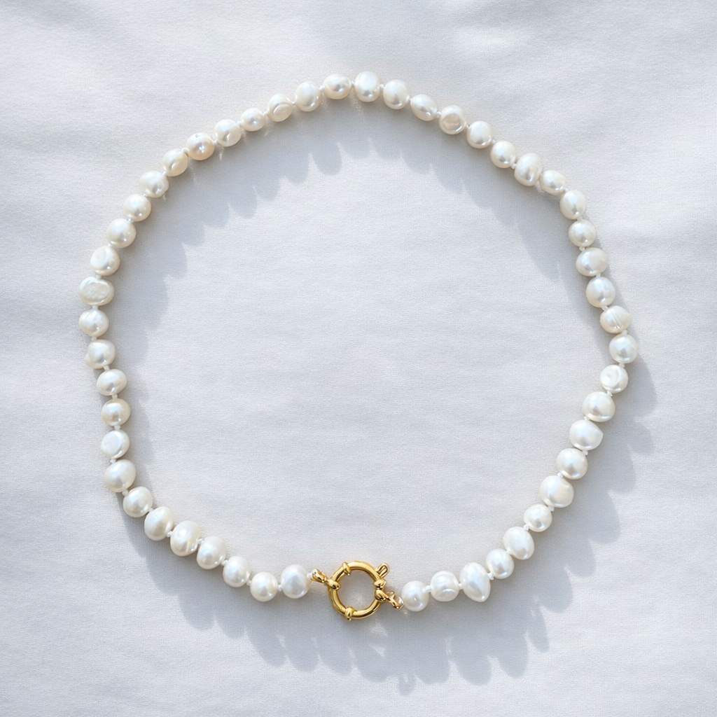 The Élise Pearl Necklace - Goud