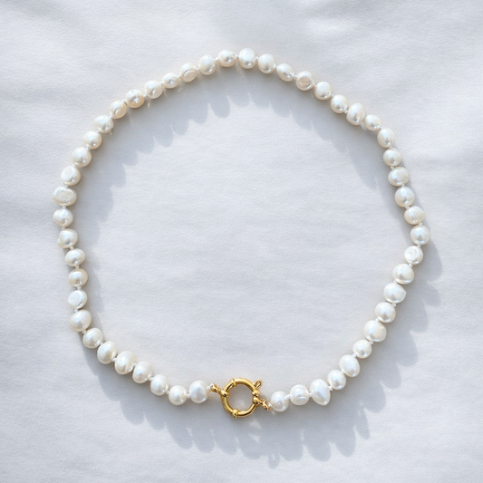 The Élise Pearl Necklace - Goud